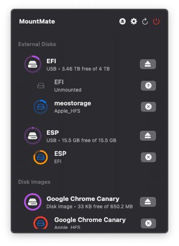 MountMate Menubar UI
