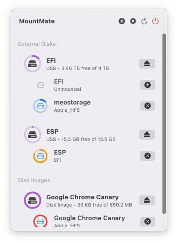 MountMate Menubar UI